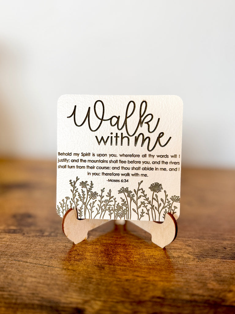 Walk With Me- 2026 youth theme 4-Inch Engraved Mini Sign