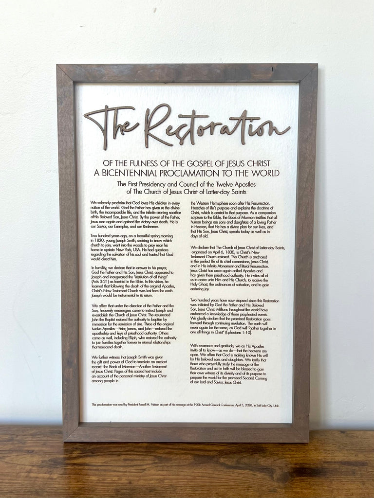 The Restoration Proclamation (Modern style)