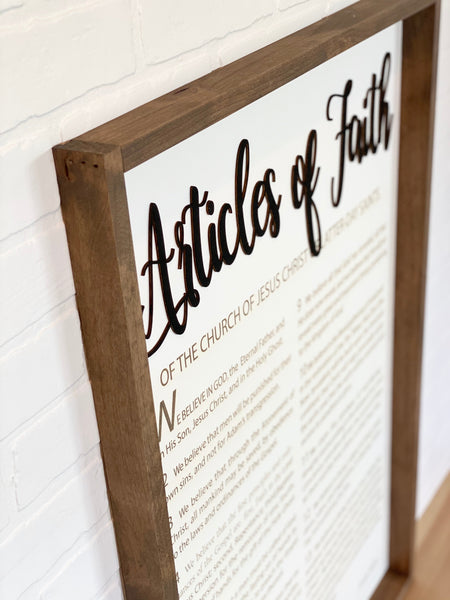 Farmhouse style-All three documents- (Articles of Faith, The Living Christ and The Family Proclamation)